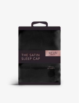 Shop Kitsch Satin Sleep Cap In Black