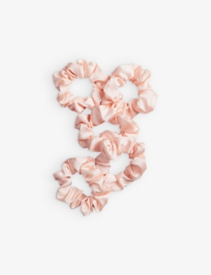 Kitsch Blush Satin Sleep Scrunchy Set Of Five