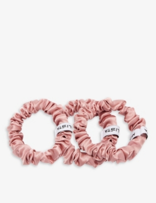 Minimalista The Hair Cloud Small Silk Scrunchies Set Of Three In Marshmellow