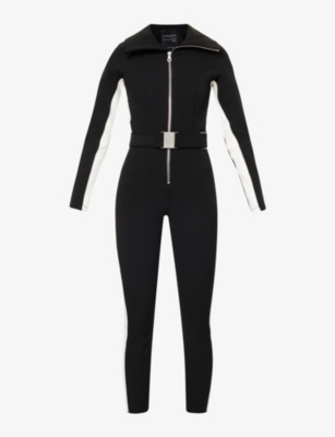 Cordova Signature In The Boot Belted Striped Ski Suit In Onyx