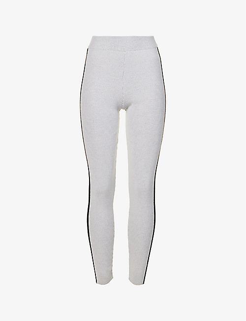 CORDOVA: Solden side-striped tapered mid-rise stretch-wool trousers