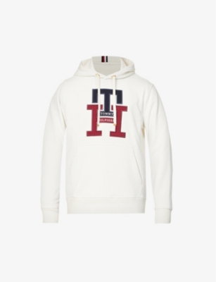 Monogram-embroidered cotton-blend hoody