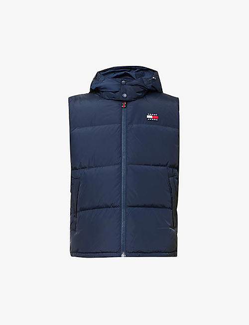 TOMMY JEANS: Alaska logo-patch quilted shell-down hooded gilet