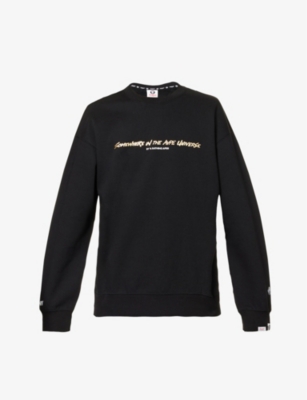 Metallic slogan-print cotton-blend sweatshirt