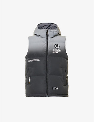 AAPE: Brand-patch hooded shell-down gilet