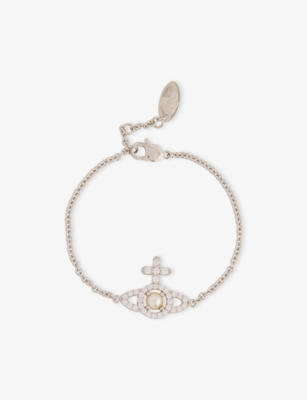 Olympia brass and cubic zirconia bracelet