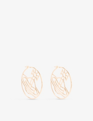 Vivienne Westwood Jewellery Womens Gold Alina Orb Cut-out Brass Hoop Earrings