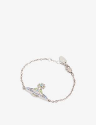 VIVIENNE WESTWOOD JEWELLERY Kika silver-toned brass and crystal bracelet