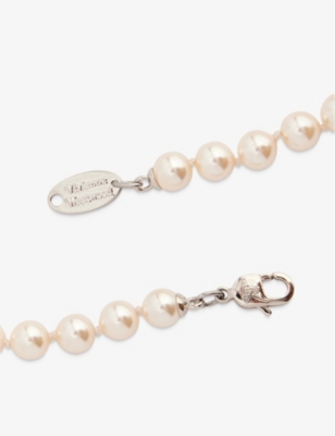 VIVIENNE WESTWOOD JEWELLERY Roxanne silver-toned brass and faux-pearl necklace