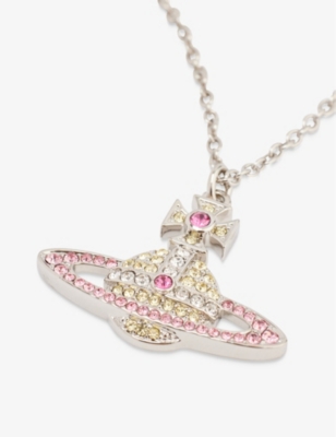 VIVIENNE WESTWOOD JEWELLERY Kika brass and crystal pendant necklace