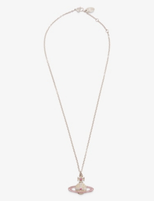 VIVIENNE WESTWOOD JEWELLERY Kika brass and crystal pendant necklace