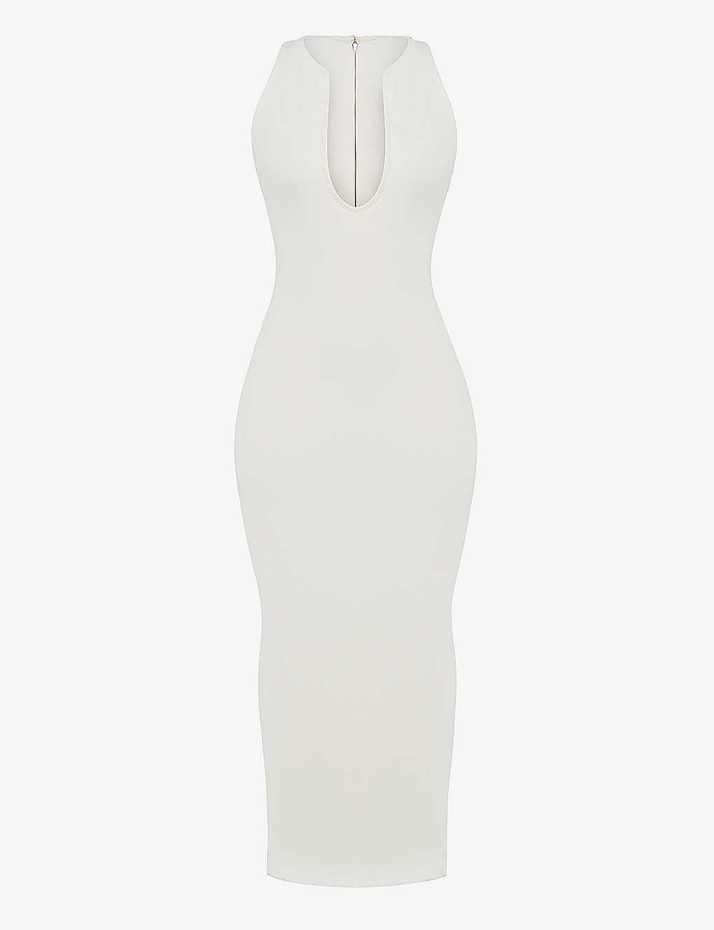 Shop House Of Cb Womens Ivory Eleanora Plunge-neck Satin Maxi Dress
