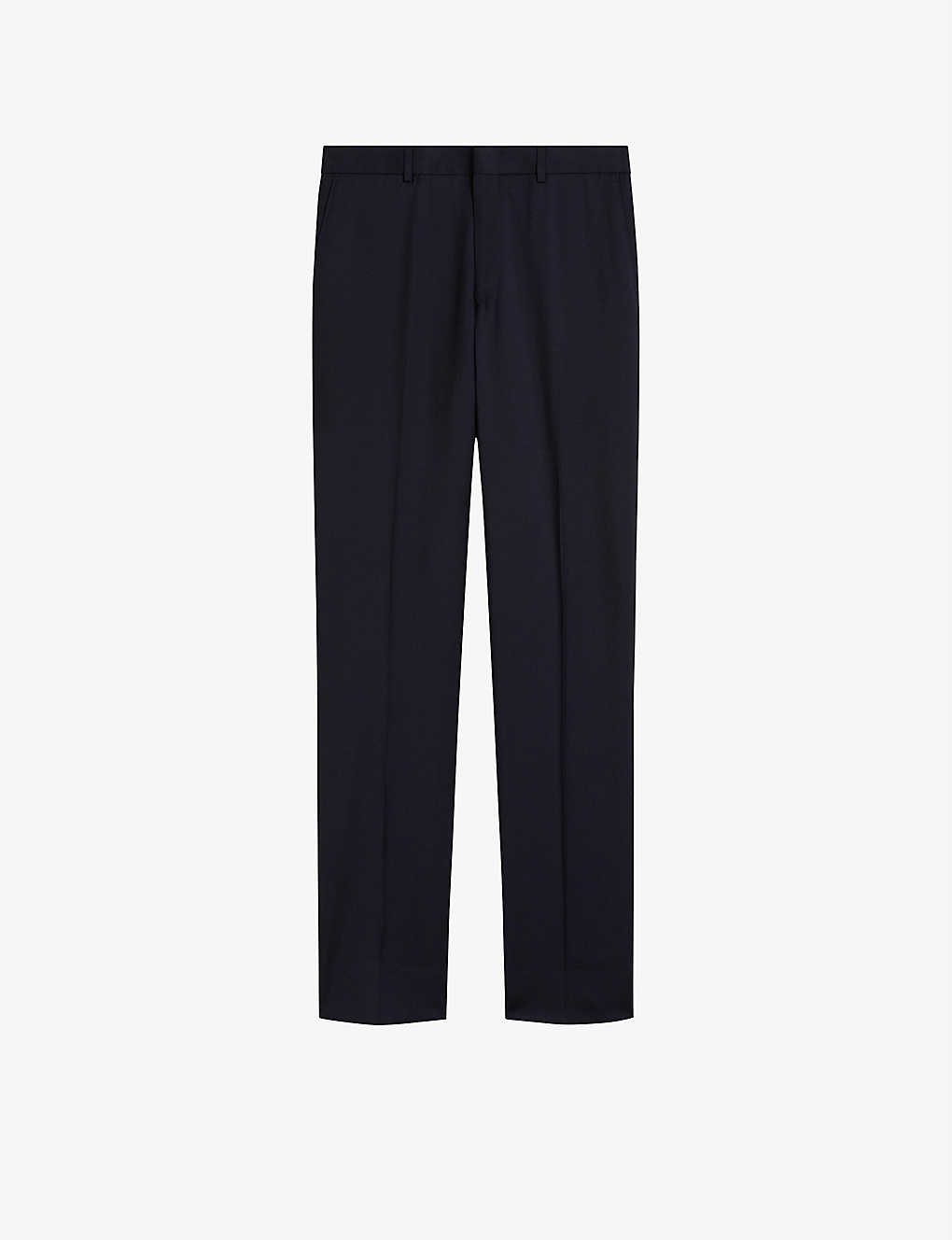 Ted Baker Skyets Slim-fit Mid-rise Wool Trousers In Navy