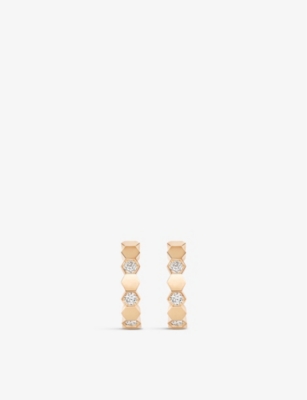 CHAUMET: Bee de Chaumet 18ct rose-gold and 0.41ct brilliant-cut diamond hoop earrings