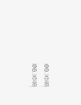 CHAUMET: Bee de Chaumet 18ct white-gold and 0.41ct brilliant-cut diamond hoop earrings
