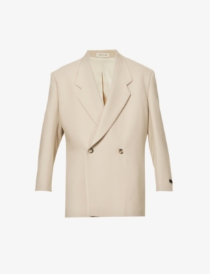 Fear Of God California Wool-blend Double-breasted Blazer In Dusty Beige
