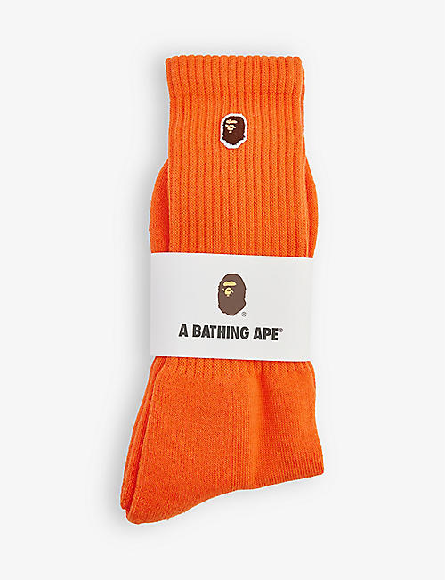 BAPE：猿头刺绣梭织袜子