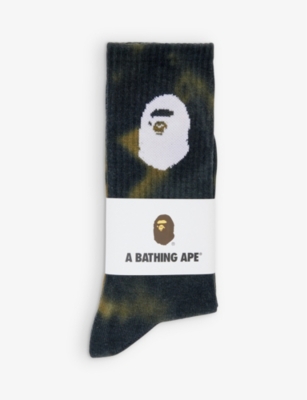 BAPE: Brand-print tie-dye cotton-blend socks