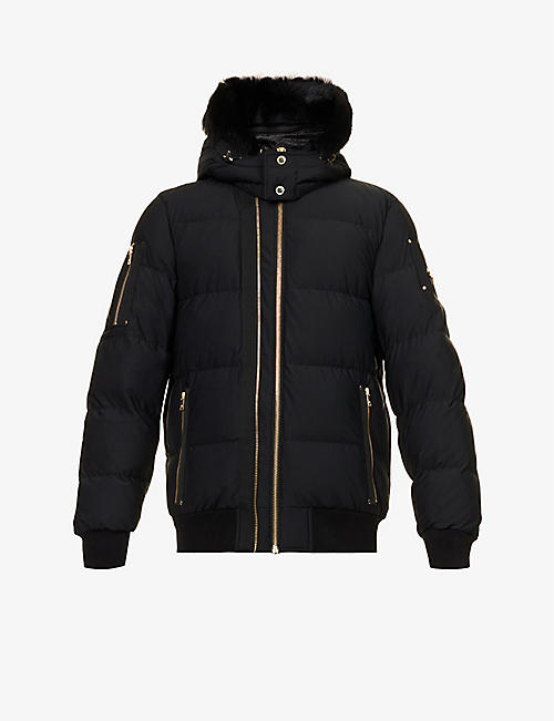 MOOSE KNUCKLES: Stagg Gold detachable-hood shell-down jacket