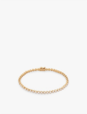 MONICA VINADER: Diamond Essential 18ct yellow gold-plated vermeil tennis bracelet