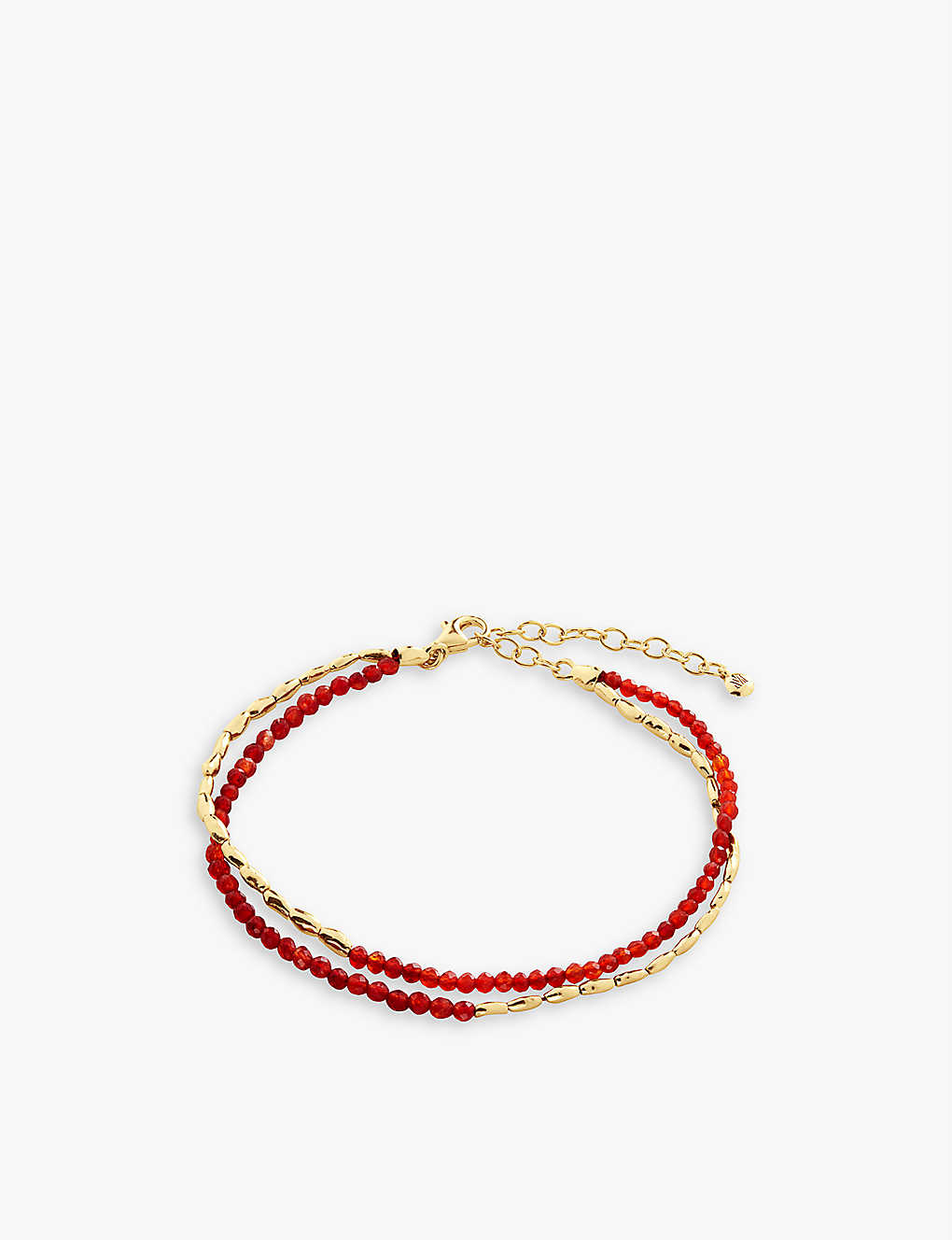 Monica Vinader Womens Red Mini Nugget 18ct Yellow Gold-plated Vermeil Sterling-silver And Red Onyx B