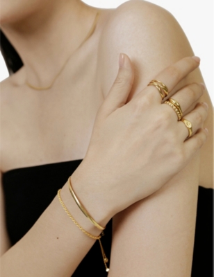 Shop Monica Vinader Womens Gold 18ct Yellow Gold-plated Sterling-silver Snake Chain Bracelet