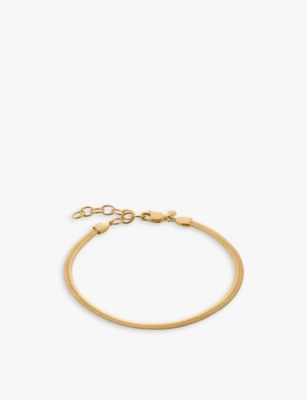 Shop Monica Vinader Womens Gold 18ct Yellow Gold-plated Sterling-silver Snake Chain Bracelet
