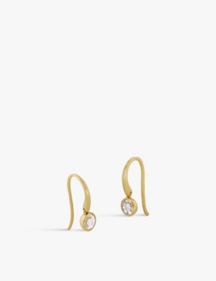 MONICA VINADER: Essential Wire 18ct yellow gold-plated vermeil sterling-silver and 0.09ct diamond earrings