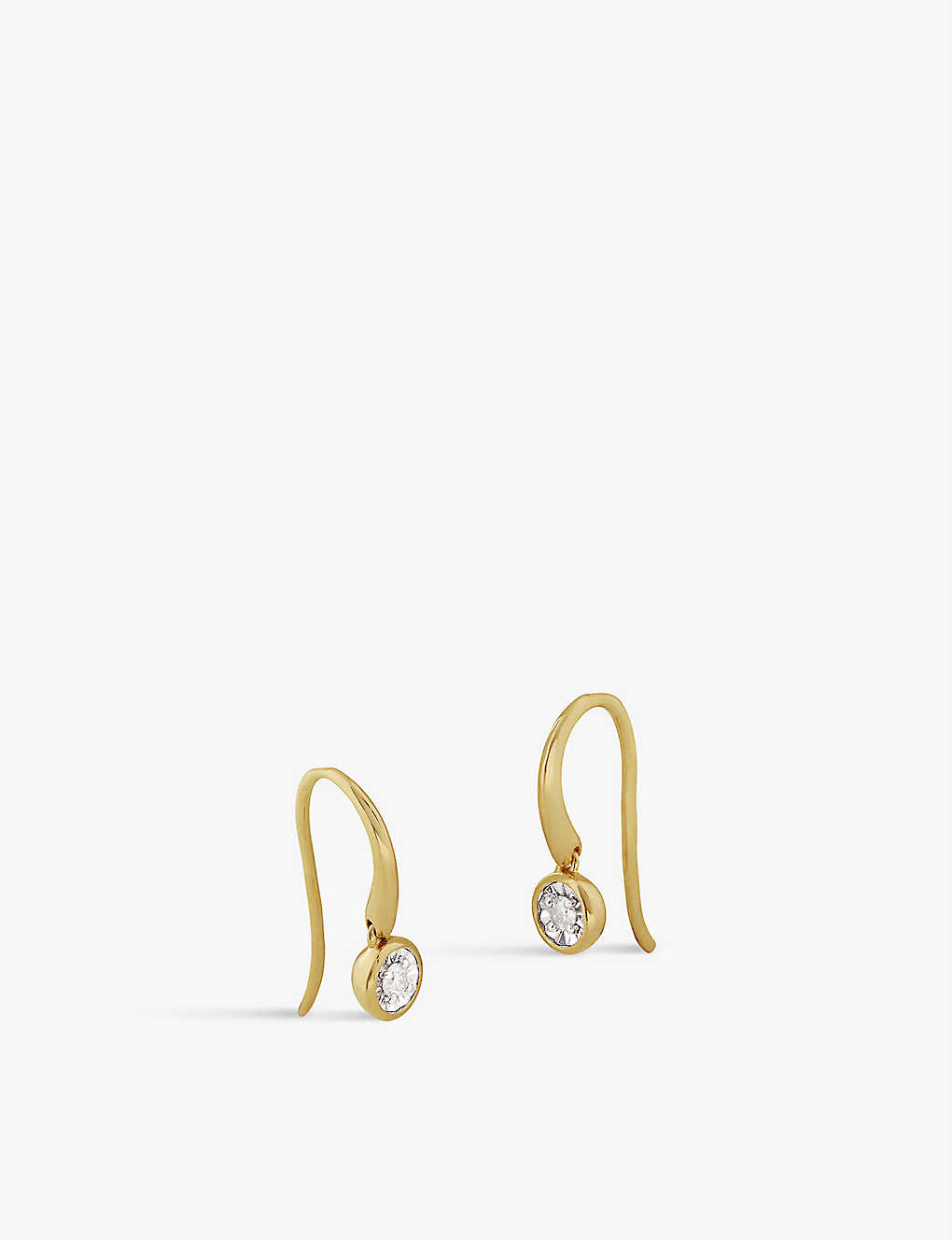 Monica Vinader Womens Gold 14ct Yellow Gold Diamond Earrings