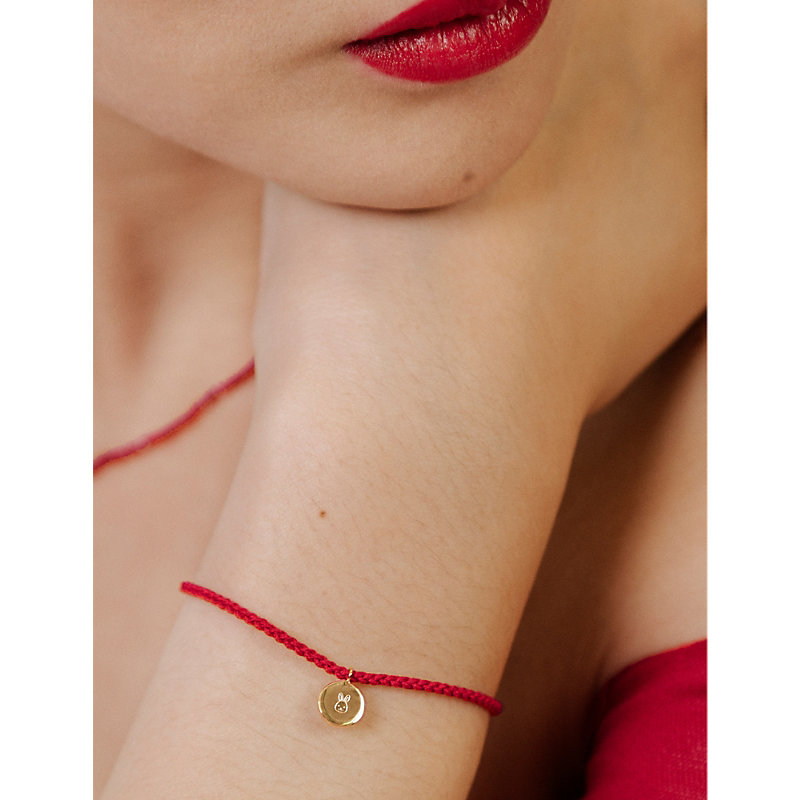 Shop Monica Vinader Women's Red Linear Friendship 18ct Yellow Gold-plated Vermeil Sterling Silver Bracele
