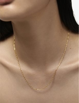 Monica Vinader Paperclip 14ct Yellow-gold Necklace In Gold