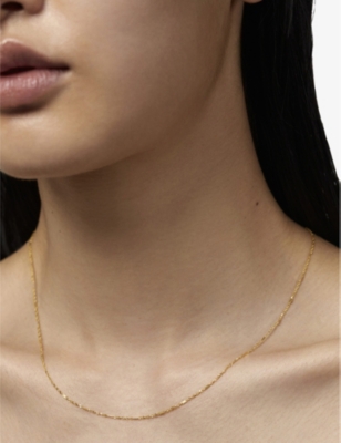 Monica Vinader Shimmer 14ct Yellow-gold Chain Necklace In Gold