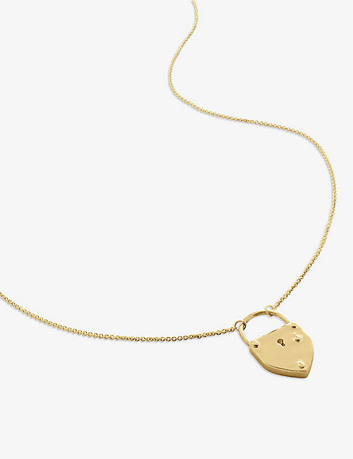 MONICA VINADER: GP Padlock 18ct yellow gold-plated vermeil sterling-silver chain necklace