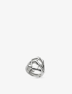 Shop Shaun Leane Womens Silver Blackthorn Double Branch Sterling-silver Ring