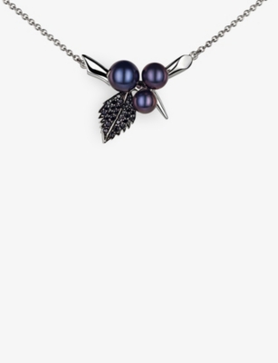 Shop Shaun Leane Women's Silver Blackthorn Sterling-silver, Black Pearl And Black Spinel Pendant Necklace