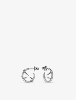 SHAUN LEANE: Rose Thorn sterling silver hoop earrings