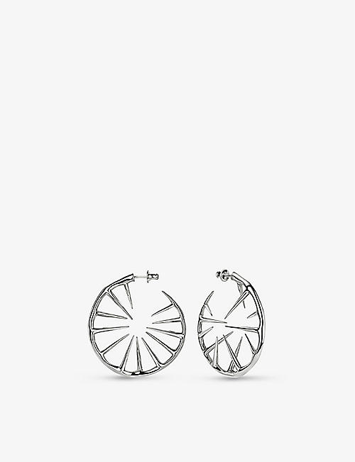 SHAUN LEANE: Rose Thorn sterling silver hoop earrings