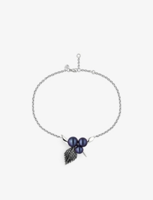 Shaun Leane Womens  Blackthorn Sterling-silver, Black Pearl And Black Spinel Bracelet