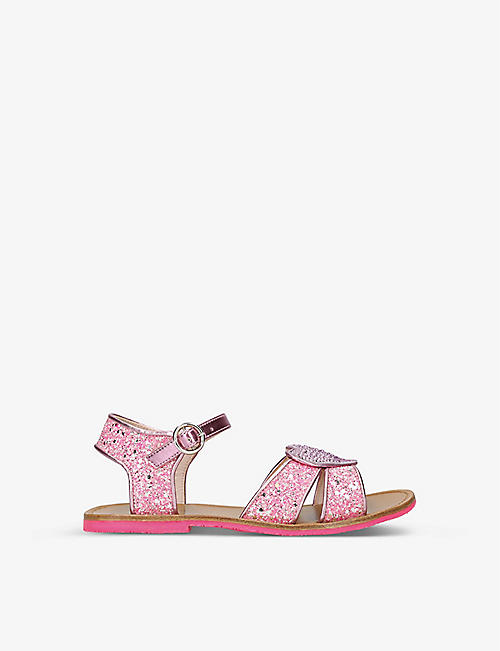 SOPHIA WEBSTER: Amore glitter-embellished woven sandals 4-8 years