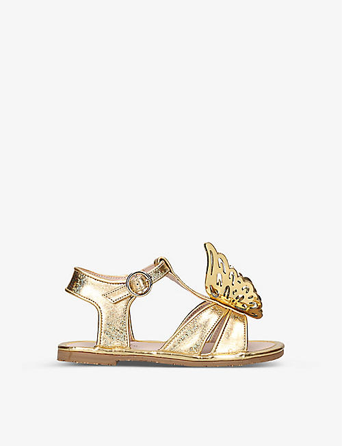 SOPHIA WEBSTER: Celeste butterfly-embellished leather sandals 2-7 years