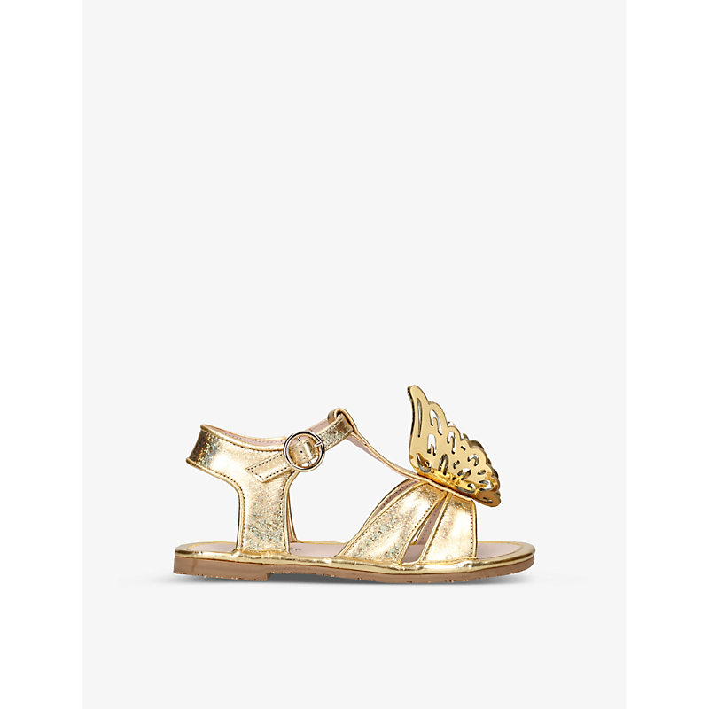 Sophia Webster Kids' Celeste Butterfly-embellished Leather Sandals 2-7 Years In Gold