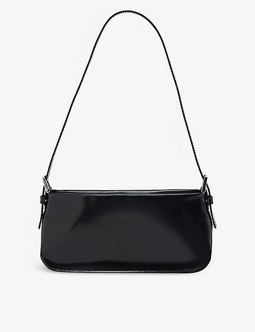 BY FAR: Dulce semi-patent leather shoulder bag