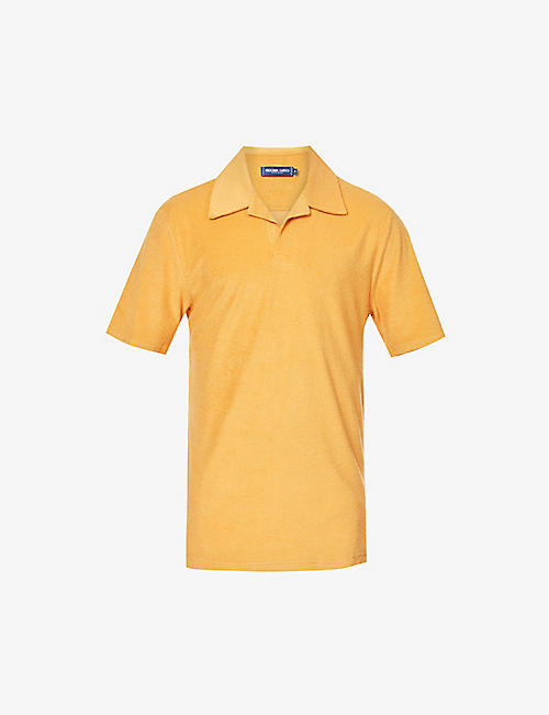 FRESCOBOL CARIOCA: Faustino terry-textured cotton-blend polo shirt
