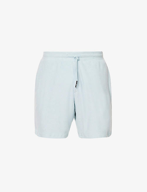 FRESCOBOL CARIOCA: Augusto terry-textured mid-rise cotton-blend shorts