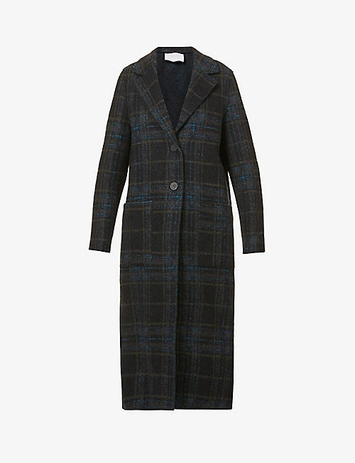 HARRIS WHARF LONDON: Single-breasted tartan-print wool coat