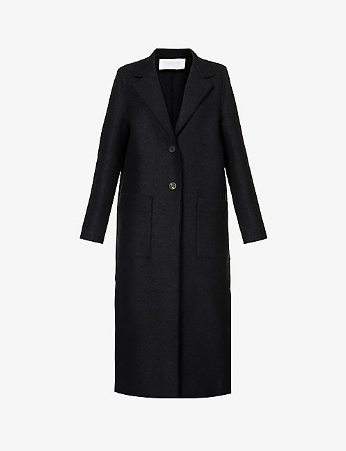 HARRIS WHARF LONDON: Regular-fit brushed wool coat