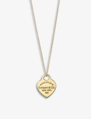 Tiffany & Co Womens Gold Return To Tiffany 18ct Yellow-gold Pendant Necklace