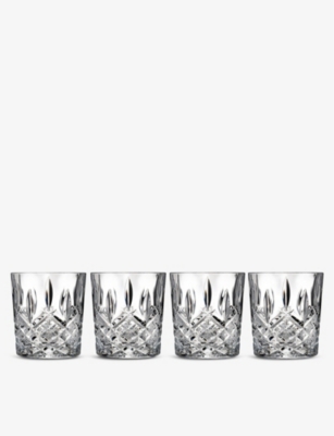 MARQUIS: Markham Double Old Fashion crystal tumblers set of four