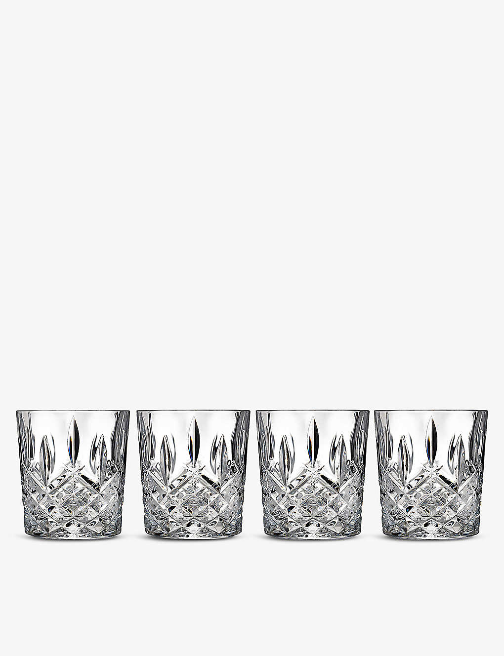 Waterford Markham Double Old Fashion Crystal Tumblers Set Of Four In White