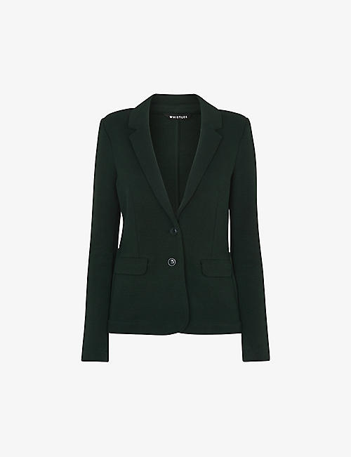 WHISTLES: Slim-fit single-breasted organic cotton-jersey blazer